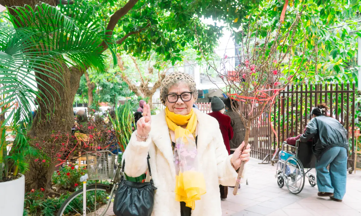 Người già đón tết tại viện dưỡng lão