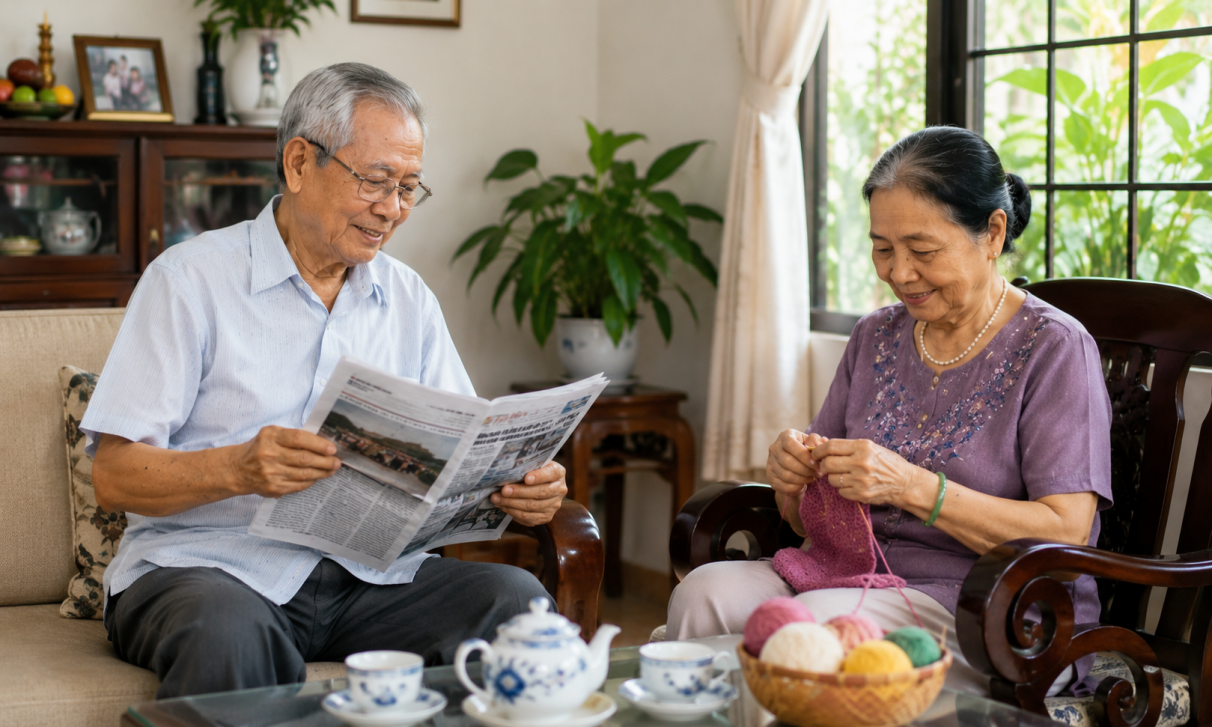 người cao tuổi sinh hoạt tại nhà
